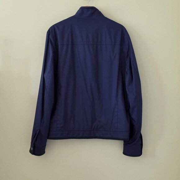 Brooks Brothers Bomber Jacket Mens L Navy LS Pockes Zip Mockneck Lined Preppy - Picture 2 of 16